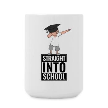 Direkt in die Schule - Straight into school  - Große Tasse 440 ml - Weiß - Vorne