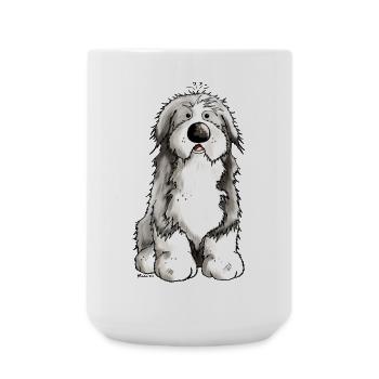 Niedlicher Bearded Collie - Hund - Große Tasse 440 ml - Weiß - Vorne