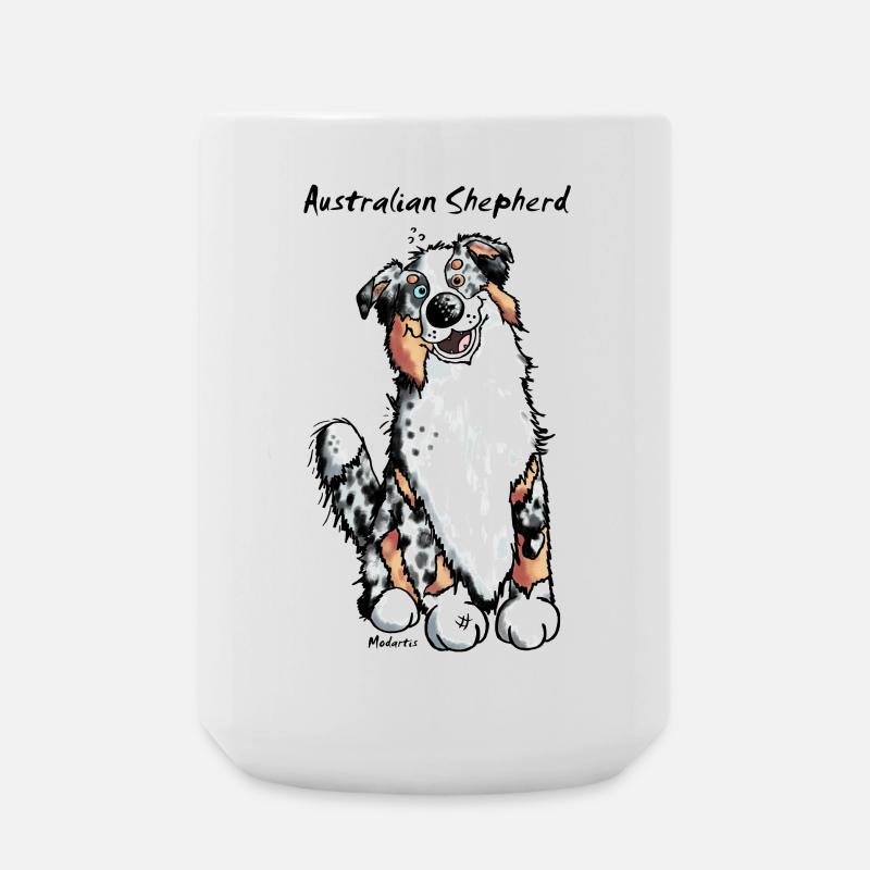 Witziger Australian Shepherd - Große Tasse 440 ml - Weiß