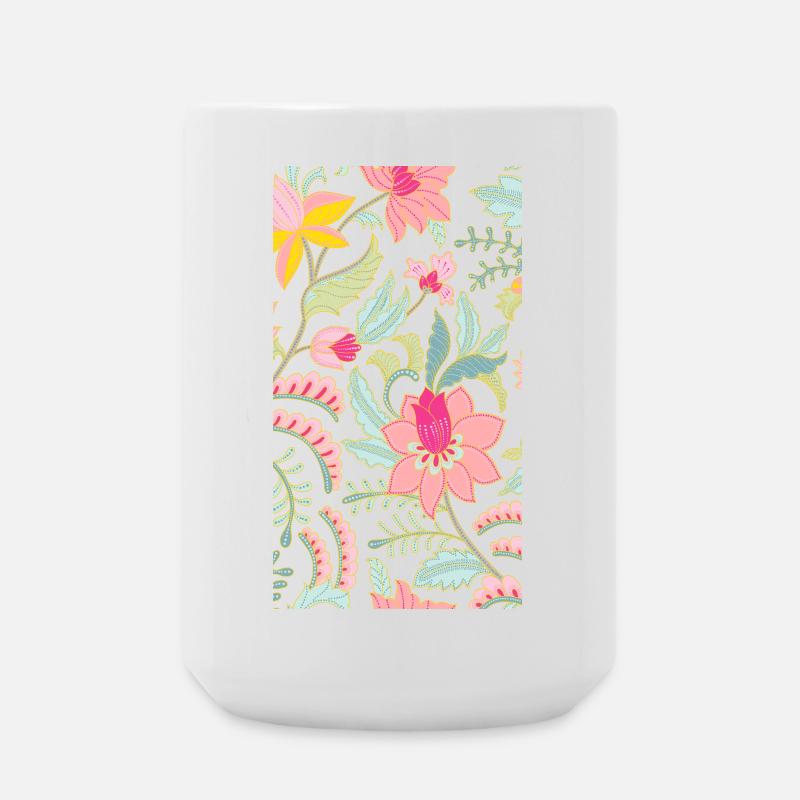 Blumen - Große Tasse 440 ml - Weiß