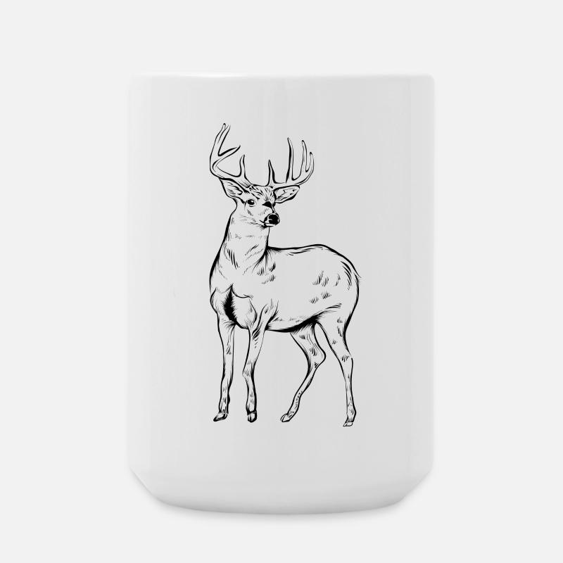 Hirsch - Große Tasse 440 ml - Weiß