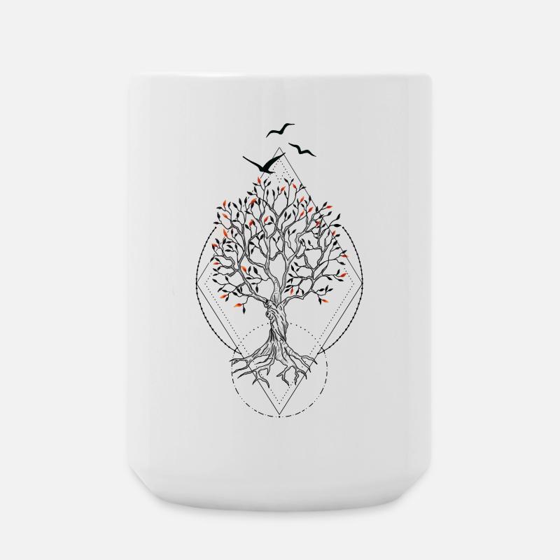 Coucher de soleil feuillu - Grande tasse 440 ml - blanc