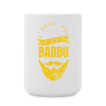 Je peux pas je suis barbu humour - Grande tasse 440 ml - blanc - Devant