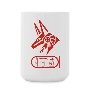 God Anubis (red) - Large Mug 440 ml - white - Front