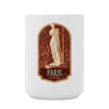 Badge retro, Paris France est ma ville natale - Grande tasse 440 ml - blanc - Devant