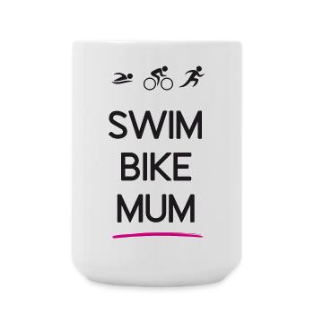 Triathlon – Swim Bike Mama - Große Tasse 440 ml - Weiß - Vorne