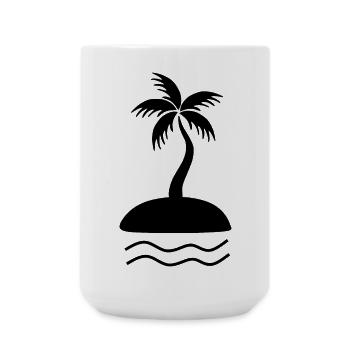 Palm Tree Black - Large Mug 440 ml - white - Front