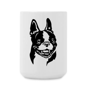 Boston Terrier Kopf - Große Tasse 440 ml - Weiß - Vorne