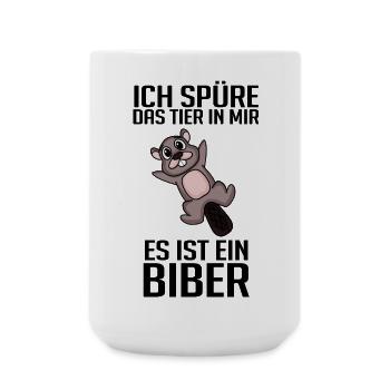 Biber Nagetier Zoo Geschenk - Große Tasse 440 ml - Weiß - Vorne