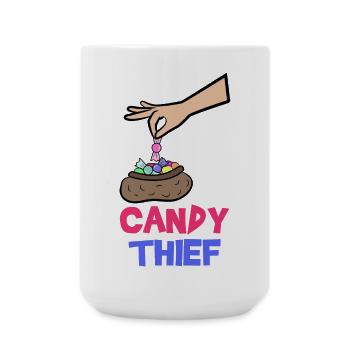 Bonbon Statement Naschkatzen Lecker Süßigkeiten - Große Tasse 440 ml - Weiß - Vorne