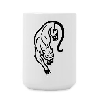 Black panther silhouette - Large Mug 440 ml - white - Front