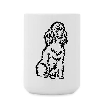Pudel - Große Tasse 440 ml - Weiß - Vorne