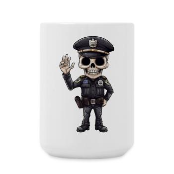 Policier squelette - Grande tasse 440 ml - blanc - Devant