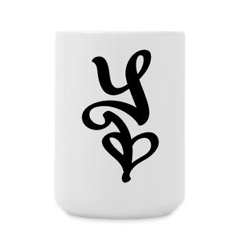 dfyl Signature Letter Y - Große Tasse 440 ml - Weiß - Vorne