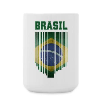Drapeau brésilien, fierté brésilienne - Grande tasse 440 ml - blanc - Devant