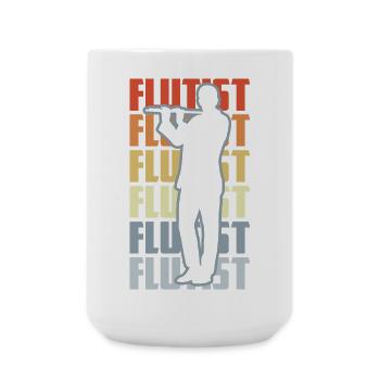 Flûtiste rétro - Grande tasse 440 ml - blanc - Devant