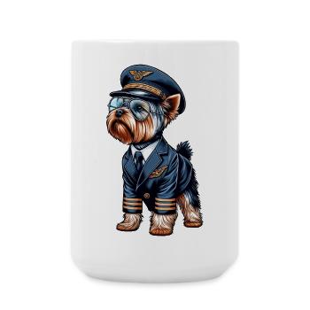 Yorkshire Terrier Pilot - Large Mug 440 ml - white - Front