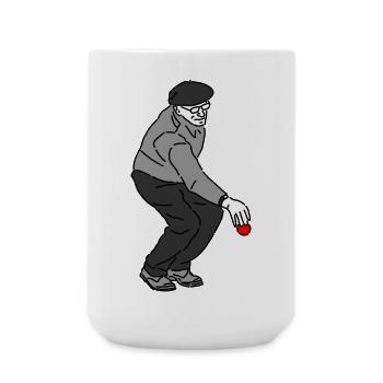 Joueur de pétanque droitier - Grande tasse 440 ml - blanc - Devant