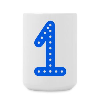 1. 1 Jahr. 1. JAHRESTAG. 1-JÄHRIGES JUBILÄUM - Große Tasse 440 ml - Weiß - Vorne