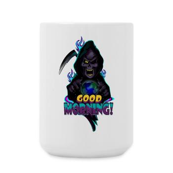 Neon Grim Reaper Good Morning - Large Mug 440 ml - white - Front