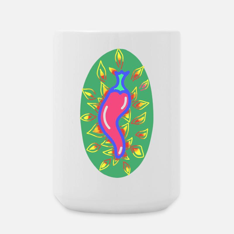 Fiery chili pepper - Large Mug 440 ml - white