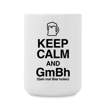 Keep Calm und geh mal Bier holen - Große Tasse 440 ml - Weiß - Vorne