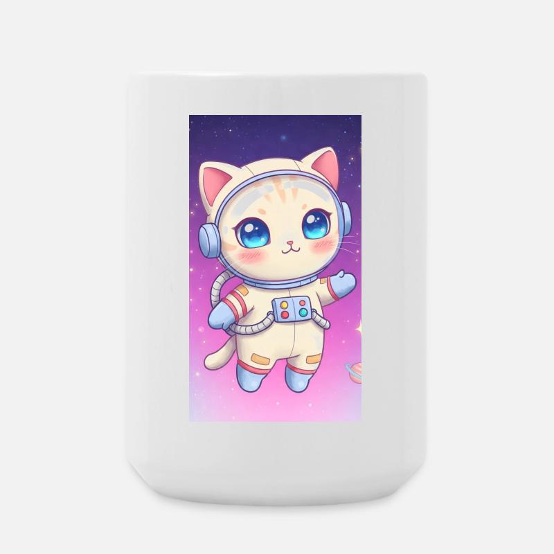 Astronaut kitten - Large Mug 440 ml - white