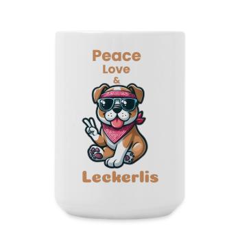 Niedlicher Hund mit Bandana und Sonnenbrille - Große Tasse 440 ml - Weiß - Vorne