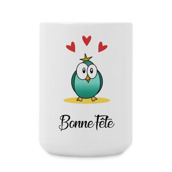 DAD. FATHER'S DAY. HAPPY FATHER'S DAY. HAPPY BIRTHDAY. - Large Mug 440 ml - white - Front