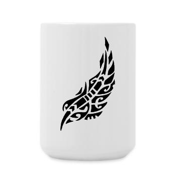 Black Feather of the Bird - Large Mug 440 ml - white - Front