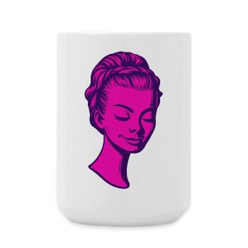 Lady Portrait 60s Pop Art - Large Mug 440 ml - white - Front