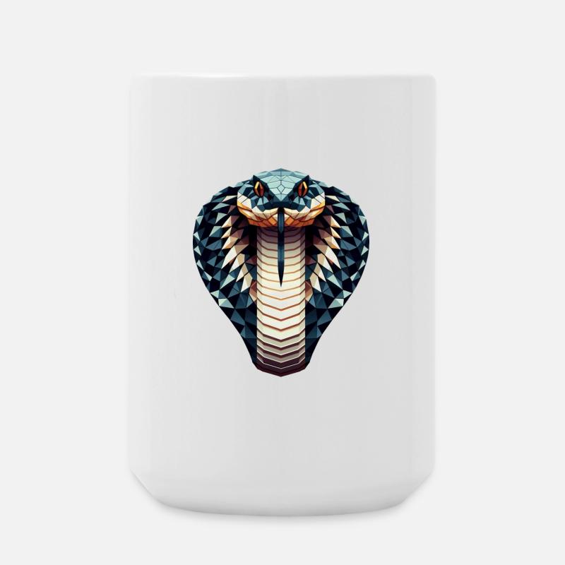 A king cobra in polygon style - Large Mug 440 ml - white