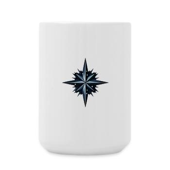 North Star Star in Teal Black and White - Large Mug 440 ml - white - Front