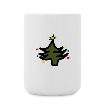 Abstract Christmas T-Shirt, Christmas Motif - Large Mug 440 ml - white - Front