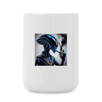 Blauer Droid Dampfer Vibe - Große Tasse 440 ml - Weiß - Vorne