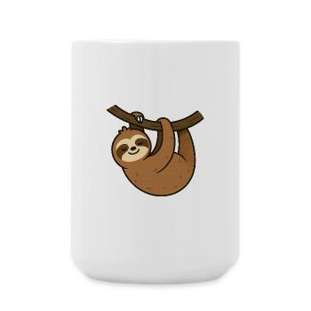 Faultier am Ast Entspannter Moment - Große Tasse 440 ml - Weiß - Vorne