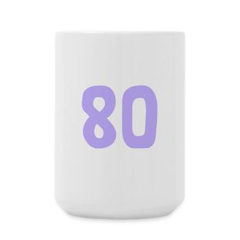 80. 80 JAHRE. 80-JÄHRIGES JUBILÄUM. 80. GEBURTSTAG. - Große Tasse 440 ml - Weiß - Vorne