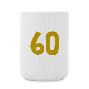 60. 60 ANS. 60e ANNIVERSAIRE. ANNIVERSAIRE 60 ANS. - Grande tasse 440 ml - blanc - Devant