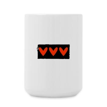 HERZ. HERZ. VALENTINSTAG. LIEBE. LIEBE. PAAR. - Große Tasse 440 ml - Weiß - Vorne