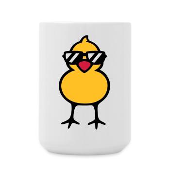 cool chick (rd) - Large Mug 440 ml - white - Front