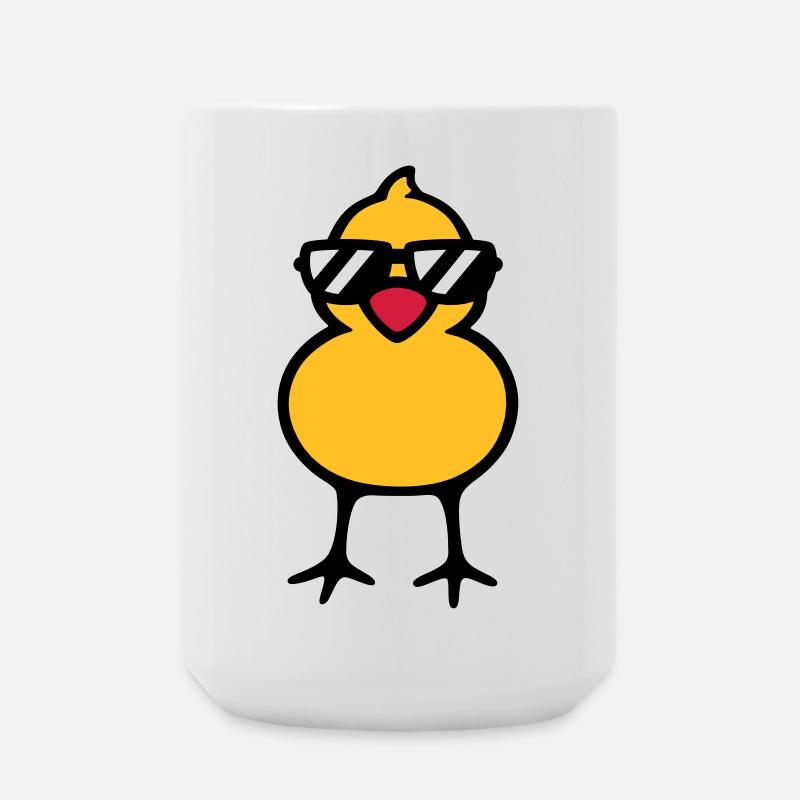 cool chick (rd) - Large Mug 440 ml - white