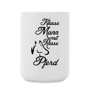 Klasse Mann - Rassepferd Geschenk - Große Tasse 440 ml - Weiß - Vorne
