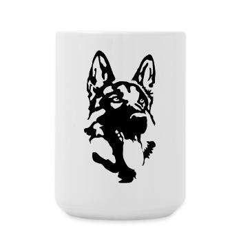 deutscher_schaeferhund - Large Mug 440 ml - white - Front
