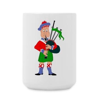 Scotsmen with bagpipes Scotland - Large Mug 440 ml - white - Front