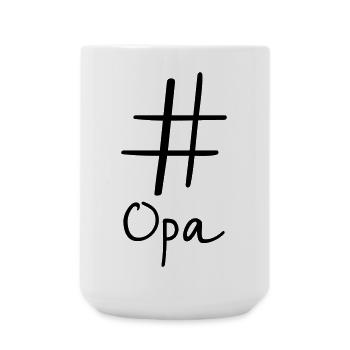 #Opa Hashtag Social Media I Gift idea for grandpa - Large Mug 440 ml - white - Front