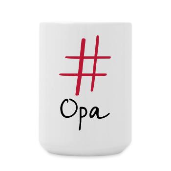 #Opa Hashtag Social Media I Gift idea for grandpa - Large Mug 440 ml - white - Front