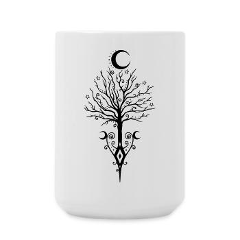 Tree Moon Night Stars Moon Tree - Large Mug 440 ml - white - Front