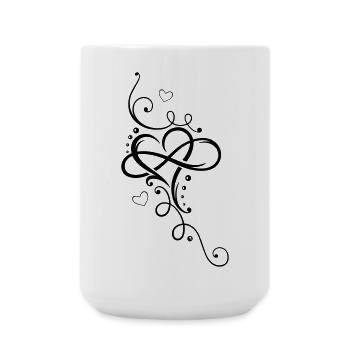 Herz, Unendlichkeit, heart, infinity - Große Tasse 440 ml - Weiß - Vorne
