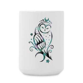 Owl Snowy Owl Watercolor - Large Mug 440 ml - white - Front