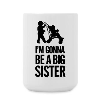 I'm gonna be a big sister baby car - Große Tasse 440 ml - Weiß - Vorne